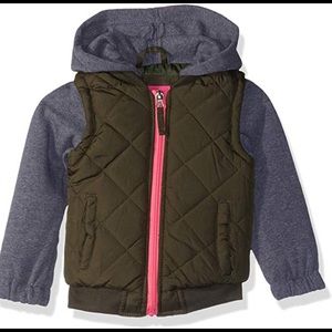 PINK PLATINUM HOODED PUFFER VEST JACKET 🍭🦄